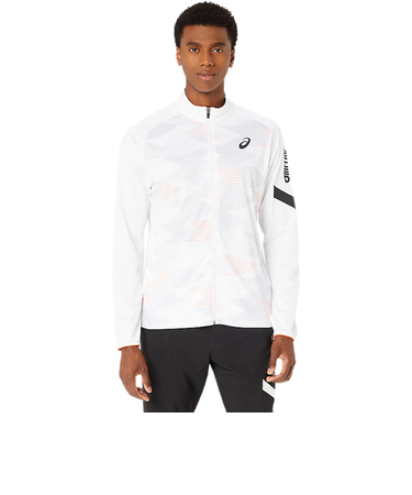 アシックス（ASICS）ジャケット uv 吸汗速乾 ホワイト 白 A-I-Mドライストレッチニットグラフィックジャケット 2031E539.100