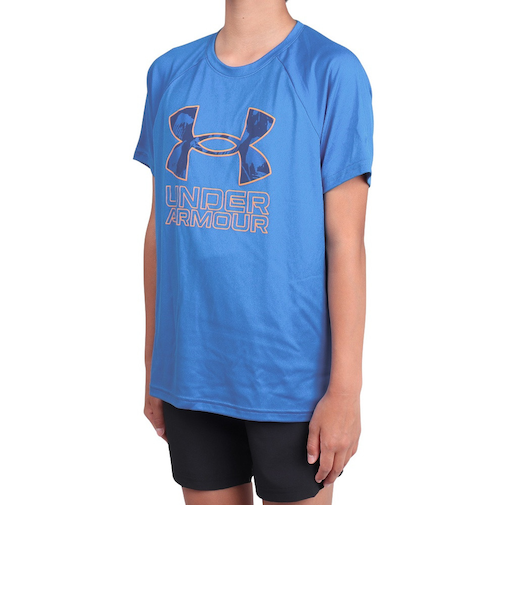 アンダーアーマー(UNDER ARMOUR)ジュニア テック ハイブリッド プリント フィル ショートスリーブTシャツ 1363281 406