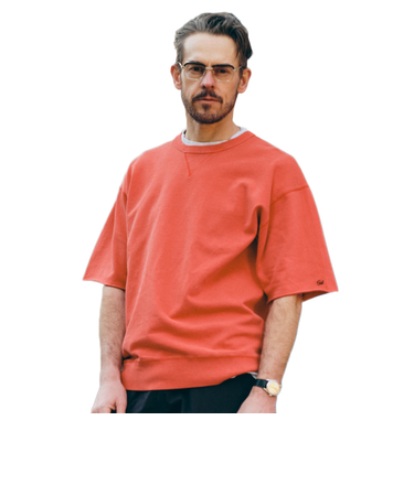 エスエーエス（SAS）ピグメントミニ裏毛半袖クルーTシャツ SAS2345802-35 RED