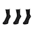 クー（Coo.）マルチSPクルー ソックス 3足組 24S894Q3OK0010BLK