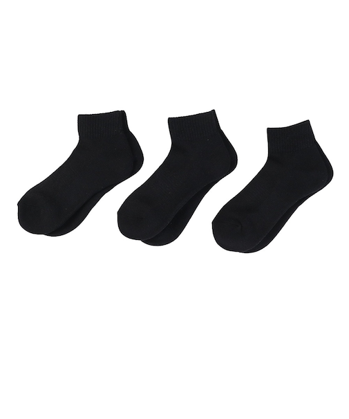 クー（Coo.）アンクル丈 ソックス 3足組 23 24S895Q3OK0012BLK