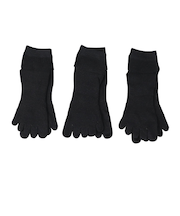 クー（Coo.）マルチノンパイル 5本指ソックス 3足組 23 24S895Q3OK0015BLK