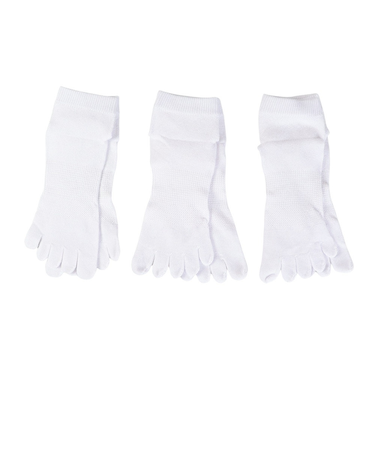 クー（Coo.）マルチノンパイル 5本指ソックス 3足組 23 24S895Q3OK0015WHT