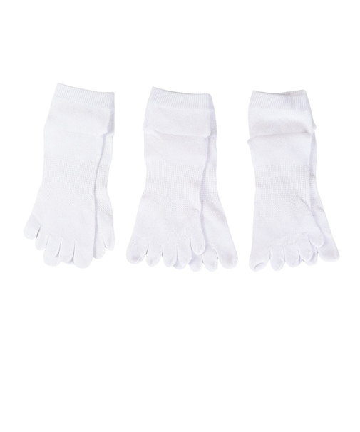 クー（Coo.）マルチノンパイル 5本指ソックス 3足組 23 24S895Q3OK0015WHT