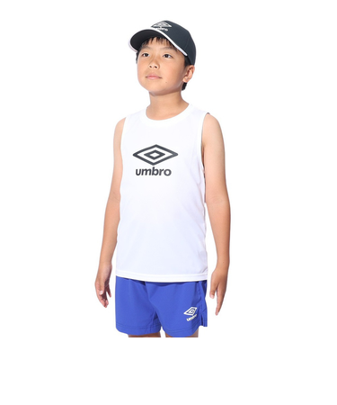 アンブロ（UMBRO）サッカーウェア ジュニア ノースリーブプラシャツ UUJXJA66 WHT 速乾