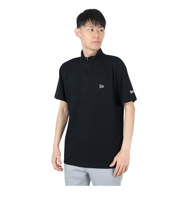 ニューエラ（NEW ERA）半袖 ハーフジップ パフォーマンス ミッドネックTシャツ Rear Vertical Logo 14121970