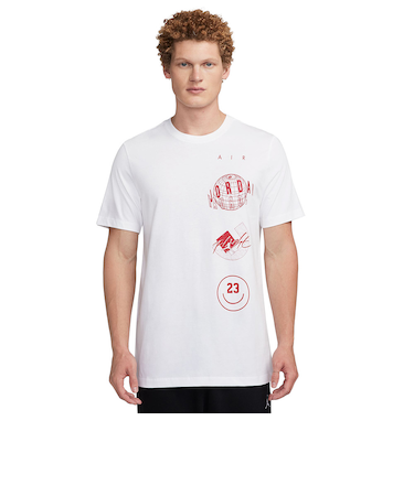 Tシャツ バスケットボールウェア ブランド ロゴ STACK 半袖 ホワイト FN6028-100