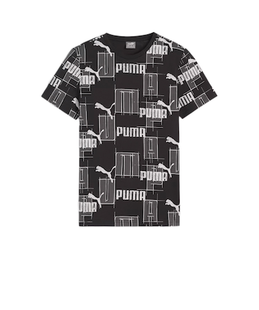 プーマ（PUMA）ボーイズ ESSプラス ロゴ LAB AOP 半袖Tシャツ 681327 01 BLK