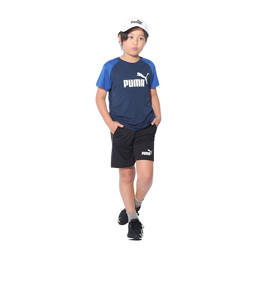 プーマ（PUMA）ボーイズ ポリ 半袖Tシャツ & ショーツセット 849634 14 NVY