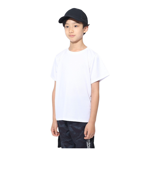 ジュニア ドライプラス ワンポイント メッシュTシャツ CT4S0067-TR865-GRES WHT