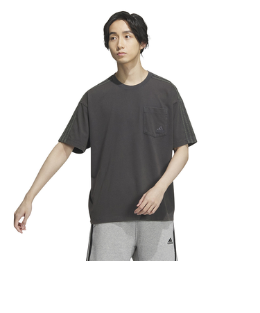 アディダス(adidas)スリーストライプス WASH Tシャツ 半袖 ポケT 胸ポケット KUE41-IT0910 ルーズフィット