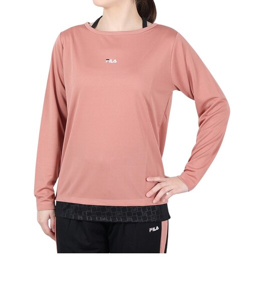 フィラ（FILA）テニスウェア レディース 長袖エンボス フェイクTシャツ FL6748-19 速乾