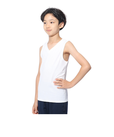 デュアリグ(DUARIG)サッカーウェア ジュニア ドライプラス ストレッチ Vネックノースリーブ 3F0020-SCWR-742ES WHT