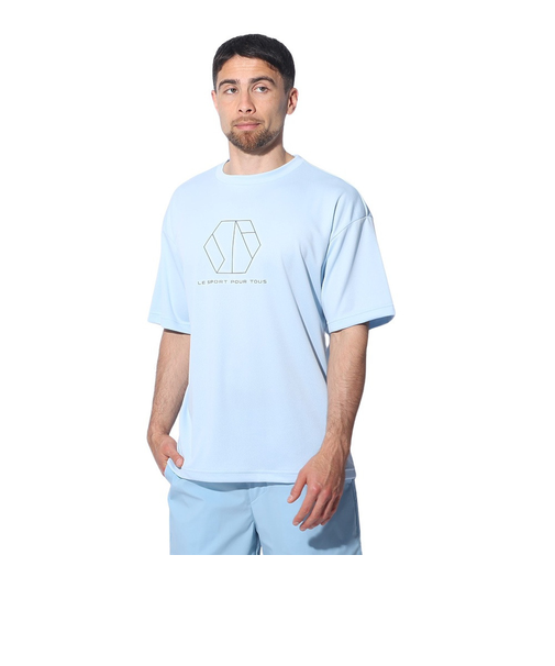 ドライプラスクール シャインブロック メッシュ 半袖Tシャツ CT4S0027-TR863-GRES LBLU