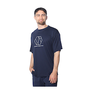 ドライプラスクール シャインブロック メッシュ 半袖Tシャツ CT4S0027-TR863-GRES NVY