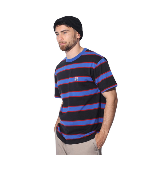 エクストララージ(XLARGE)XL91 ストライプ ショートスリーブ Tシャツ 101241011013-BLUE