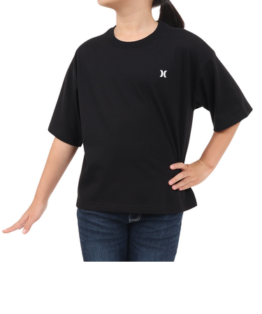 ハーレー（HURLEY）ボーイズ オーバーサイズド レオパード スクエア 半袖Tシャツ BSS2431003-BLK