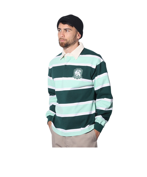 エクストララージ（XLARGE）EMBLEM STRIPED RUGBY シャツ 101241013001-GREEN