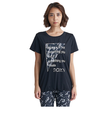 ロキシー（ROXY）FLAMINGO TEE 水陸両用 速乾 UVカット 半袖Tシャツ 24SURST242508BLK
