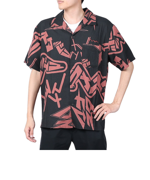 カタカナ マナロハシャツ 792-4123004 BLACK