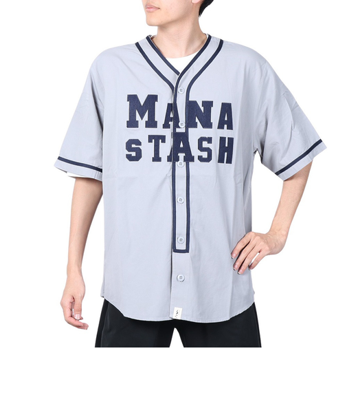 カレッジロゴ ベースボールシャツ 792-4123005 GREY