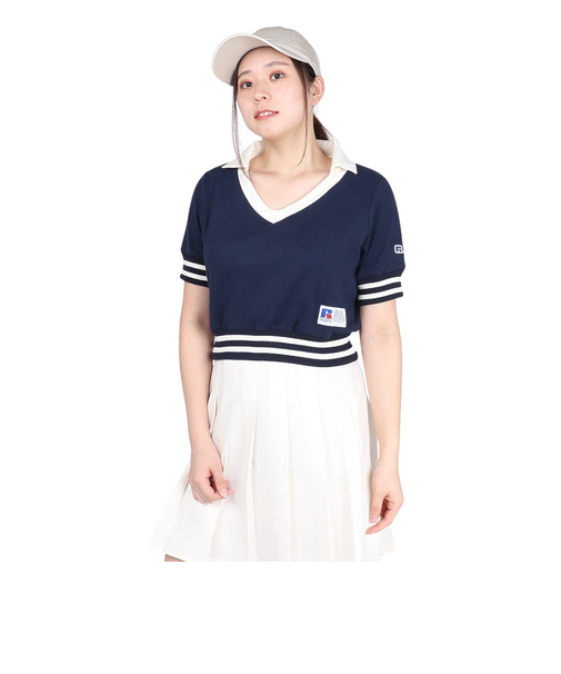 ラッセル（RUSSELL）Vネックショート丈 半袖 RBL24S1008 NVY