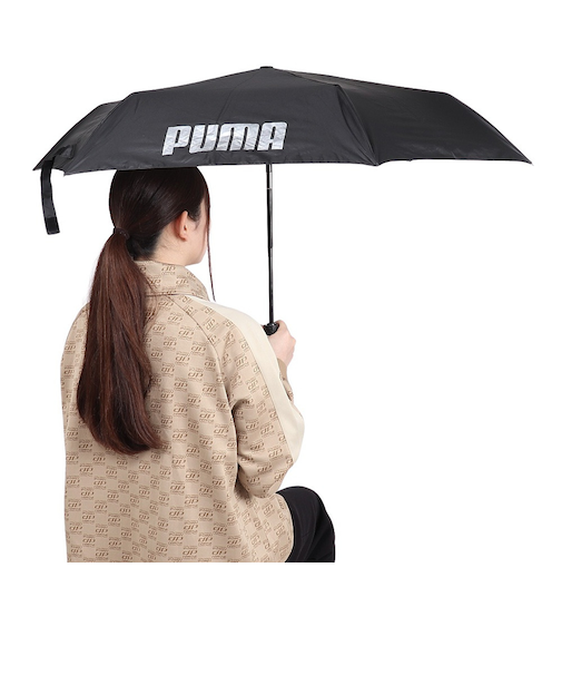 プーマ（PUMA）晴雨兼用 折りたたみ傘 無地 55cm 自動開閉傘 PBP67WJ55 BK 黒 紫外線対策 UPF50+ 軽量  傘 梅雨