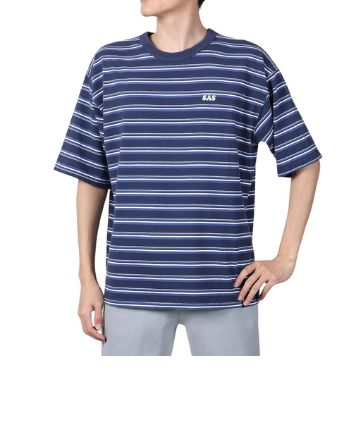 エスエーエス（S.A.S）レトロボーダー半袖Tシャツ SAS2345806-79:NAVY