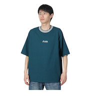 襟ライン ロゴ刺繍 半袖Tシャツ BU2345805:65:GREEN