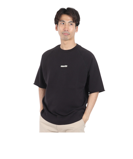 裾リブミニ裏毛 半袖Tシャツ BU2345807:19:BLACK