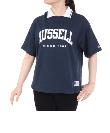 ラッセル（RUSSELL）襟付き カレッジ ワイド Tシャツ RBL24S1012 NVY