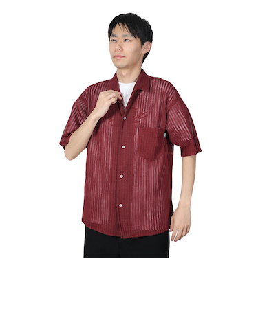 シアー半袖シャツ BU2345802 39 WINE