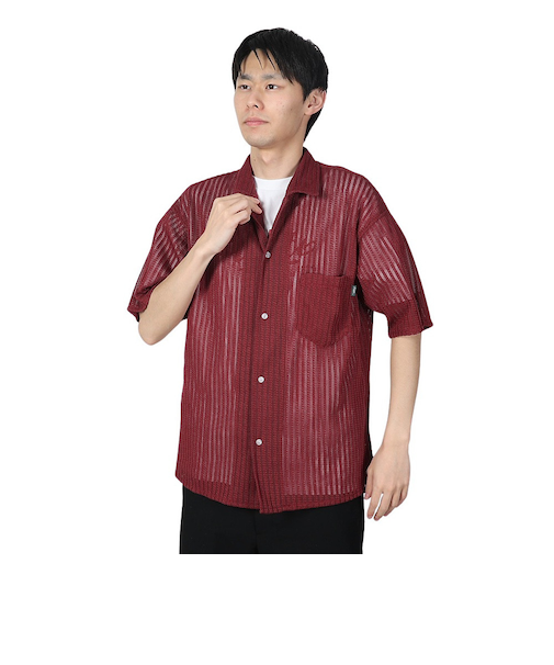 シアー半袖シャツ BU2345802 39 WINE