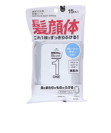 メンズビオレ ONE シート 清潔感のあるフルーティーサボンの香り 15枚入