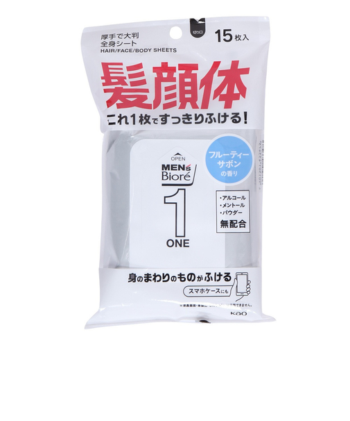 メンズビオレ ONE シート 清潔感のあるフルーティーサボンの香り 15枚入