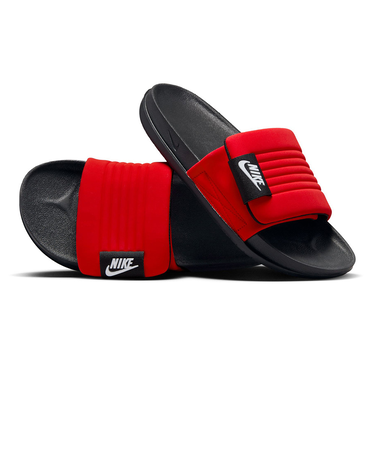 ナイキ（NIKE）スポーツサンダル オフコートアジャストスライド レッド ブラック DQ9624-600 シャワサン 軽量 クッション性 面ファスナー タウン