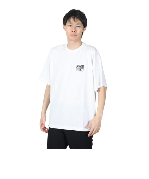 リーフ（REEF）tシャツ 半袖 スクエアロゴ半袖Tシャツ バックプリント RFTEM2412-WT/BK
