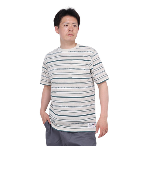 半袖 ストライプ Tシャツ SL24SSM-APP014-BEG