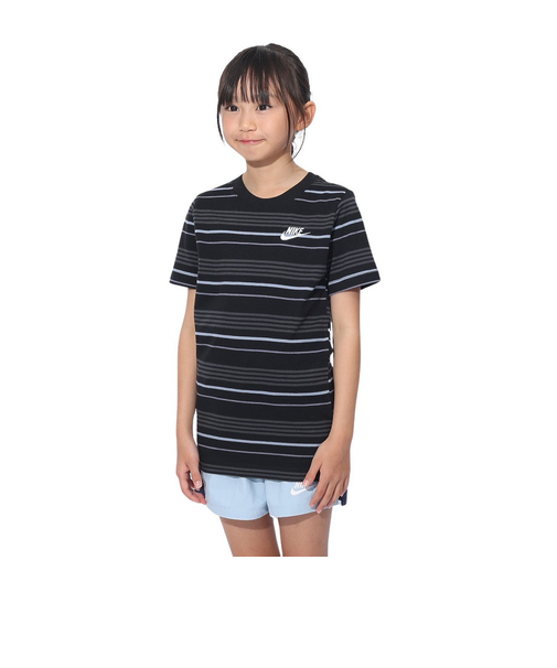 ナイキ（NIKE）ユース NSW クラブ ストライプ 半袖Tシャツ FJ6348-011