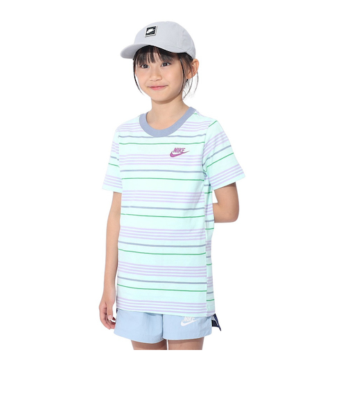 ナイキ（NIKE）ユース NSW クラブ ストライプ 半袖Tシャツ FJ6348-474