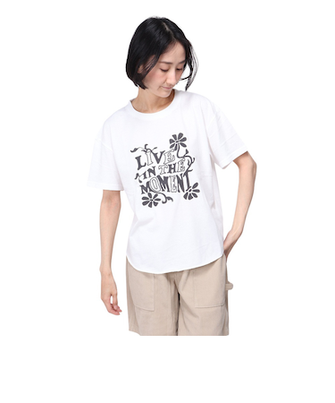 メッセージ プリント 半袖Tシャツ SL24SSL-APP005-WHT