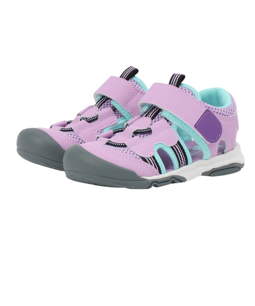 ムーンスター（MoonStar）ジュニアサンダル MF S013C パープル 12185059 24SS ストラップ 面ファスナー タウン 日常履き レジャー