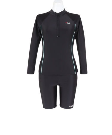 フィラ（FILA）フィットネス水着 レディース 水泳 長袖セパレート 3132845-BSX ブラック サックス