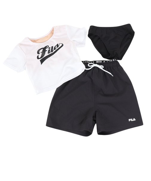 フィラ（FILA）UV カット 水着 フロントロゴ 3点セット 124661WT