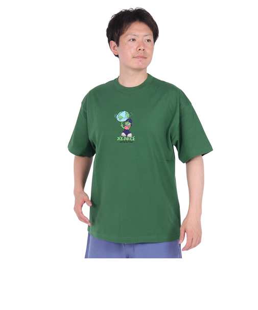 エクストララージ（XLARGE）AROUND THE WORLD ロゴ ショートスリーブ Tシャツ 101242011018-GREEN