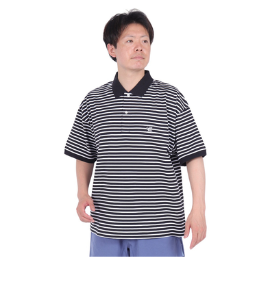 エクストララージ（XLARGE）CROWN STRIPED ポロシャツ 101242013001-BLACK