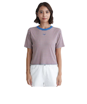 ロキシー（ROXY）ショート丈 ワンポイント OCEANO 半袖 リブTシャツ 24SURST242034MUL