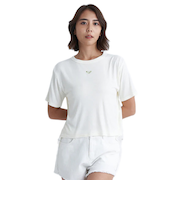 ロキシー（ROXY）ショート丈 ワンポイント OCEANO 半袖 リブTシャツ 24SURST242034OWT