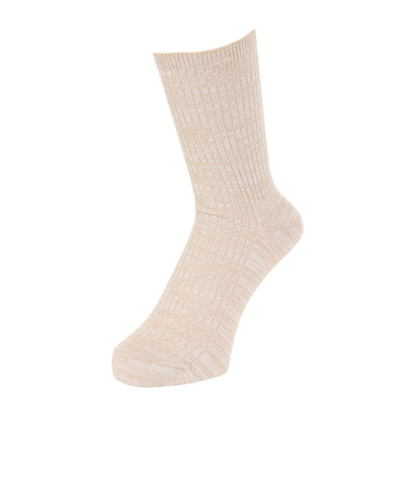 ふくらし ゆるピ丈 リブ クルー丈 ソックス 37752W BEG