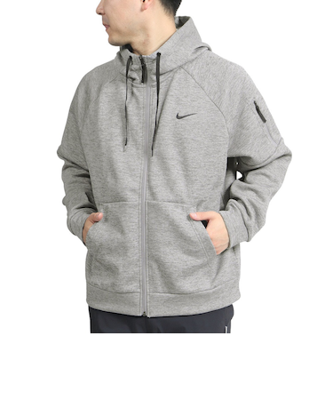 ナイキ(NIKE)サーマフィット フルジップ フィットネスパーカー DQ4831-063 グレー